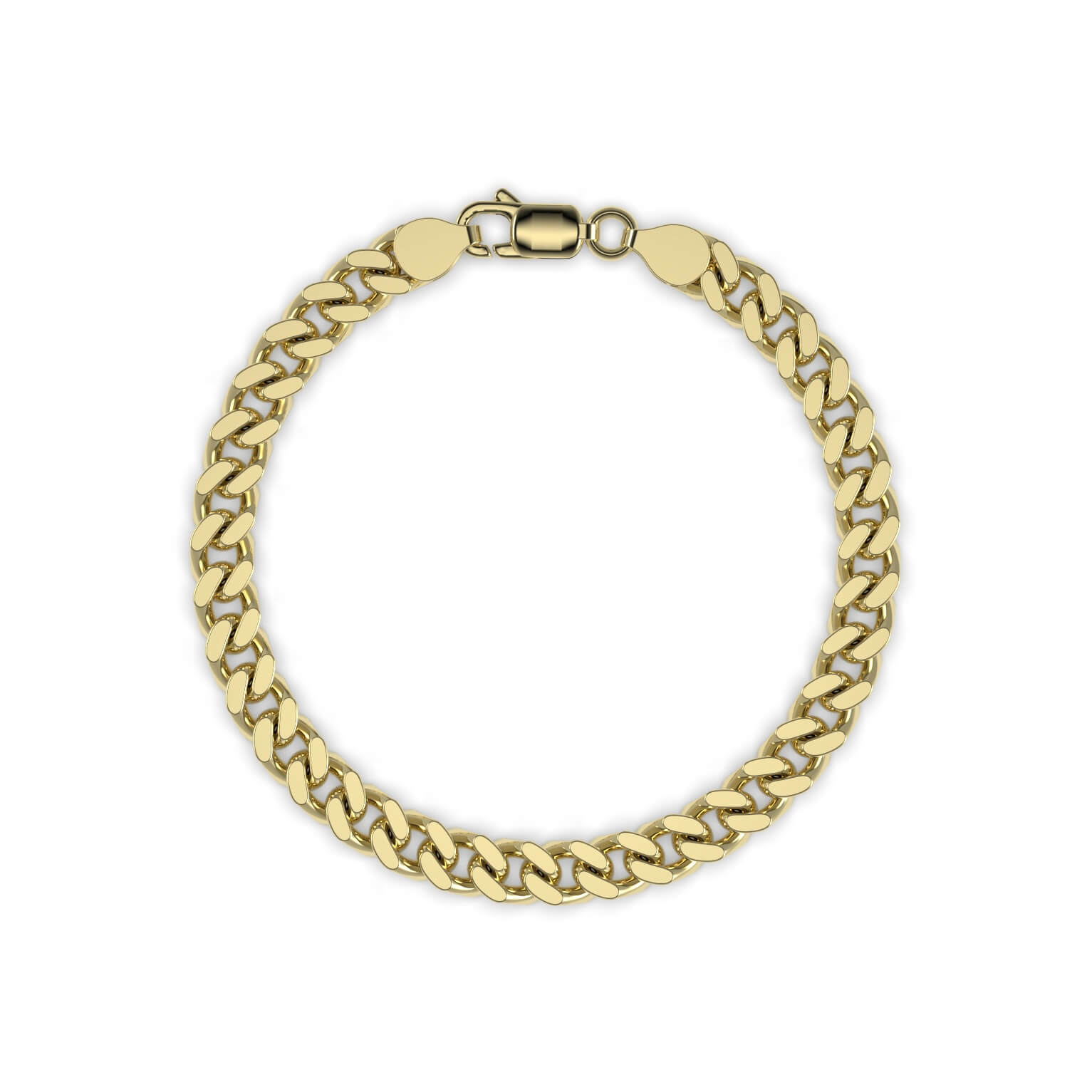 GOLD CURB BRACELET 6MM