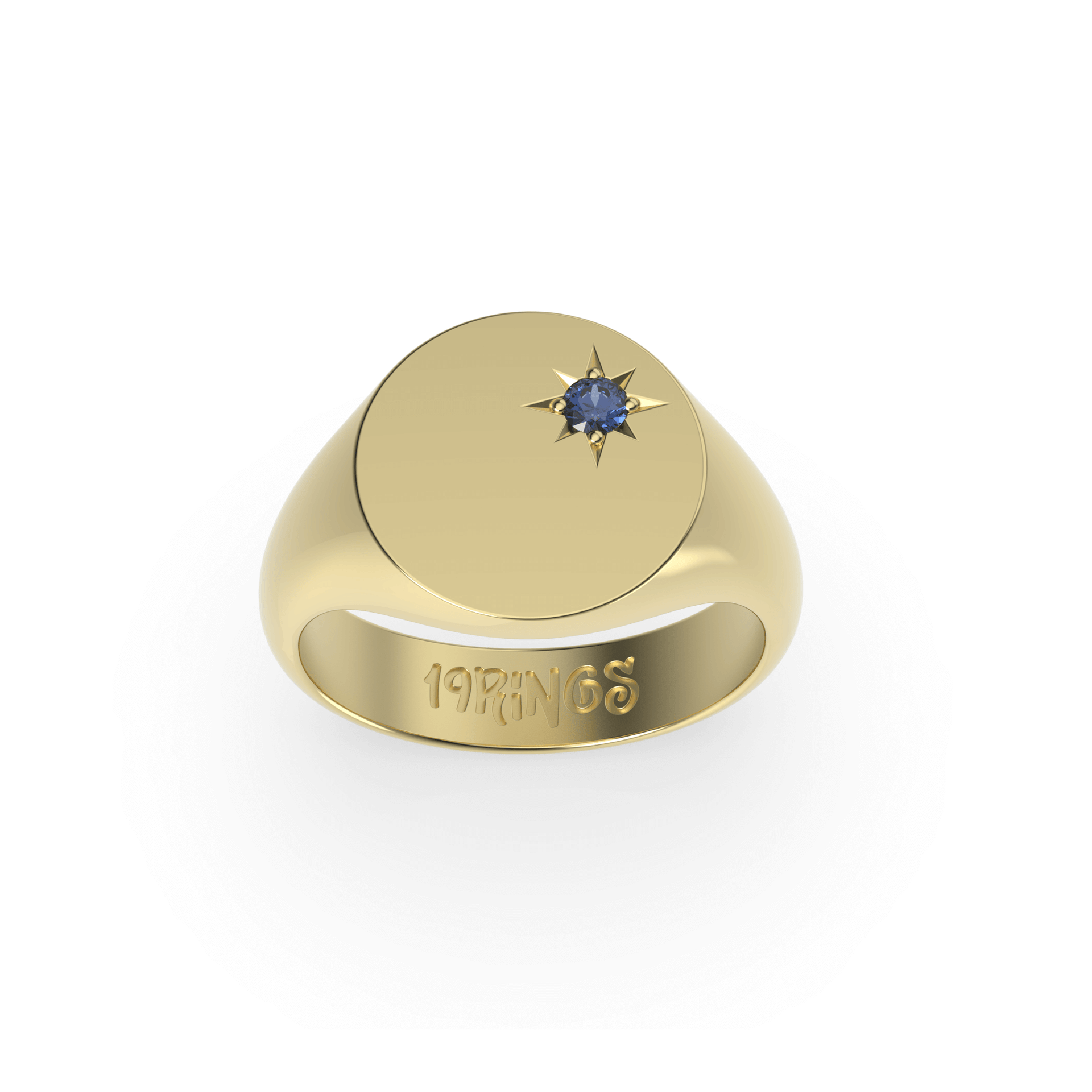 Round Mini Stone Signet Ring