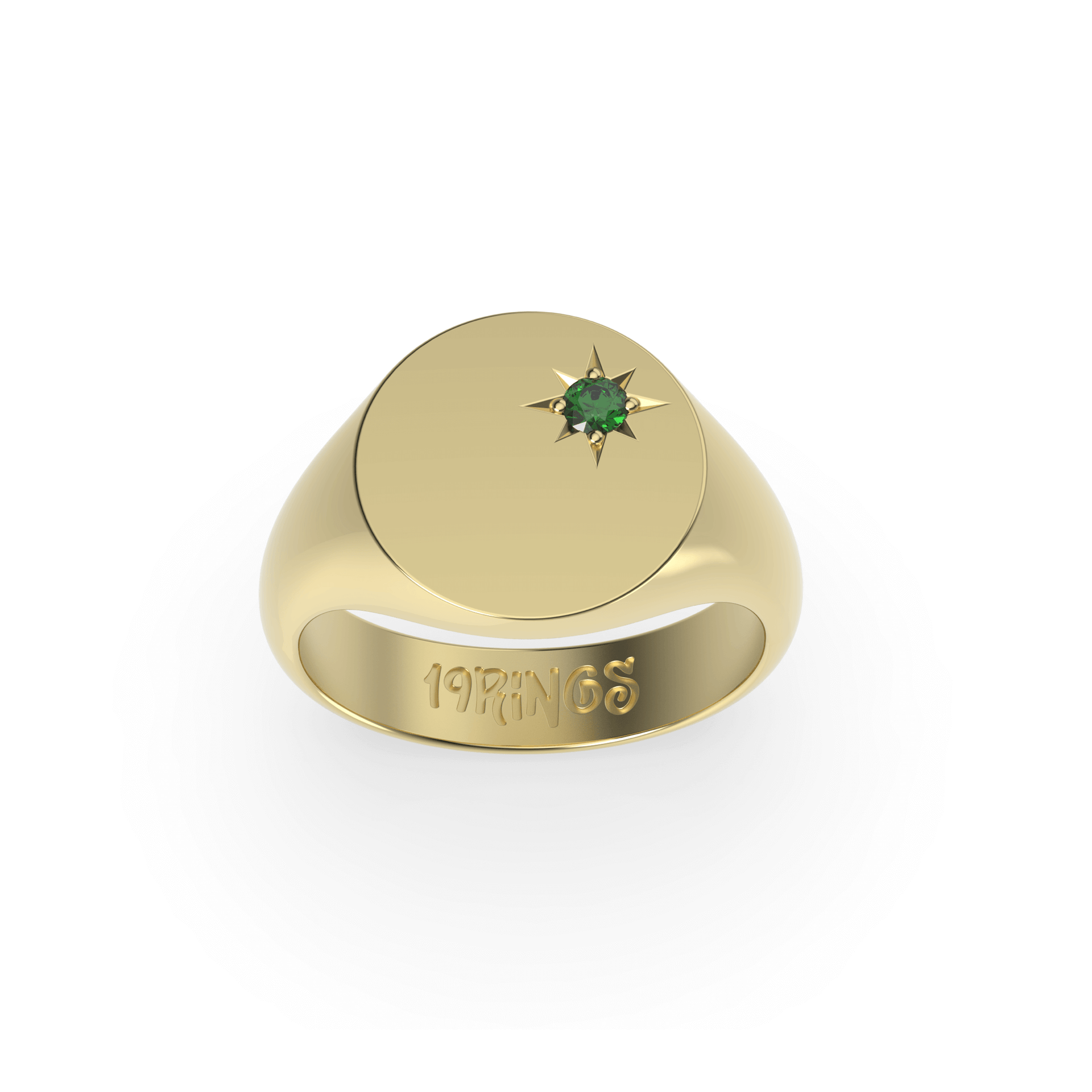 Round Mini Stone Signet Ring
