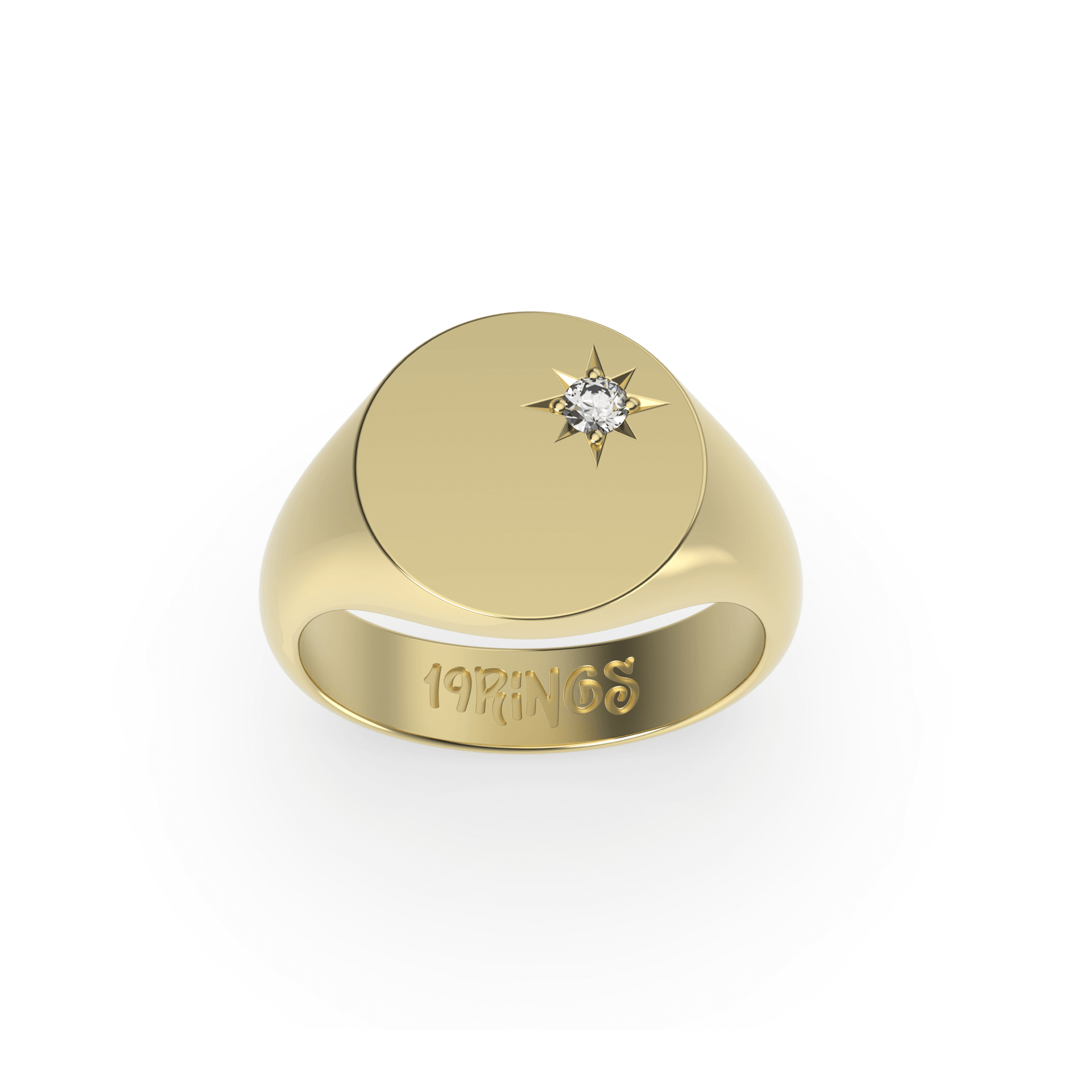 Round Mini Stone Signet Ring