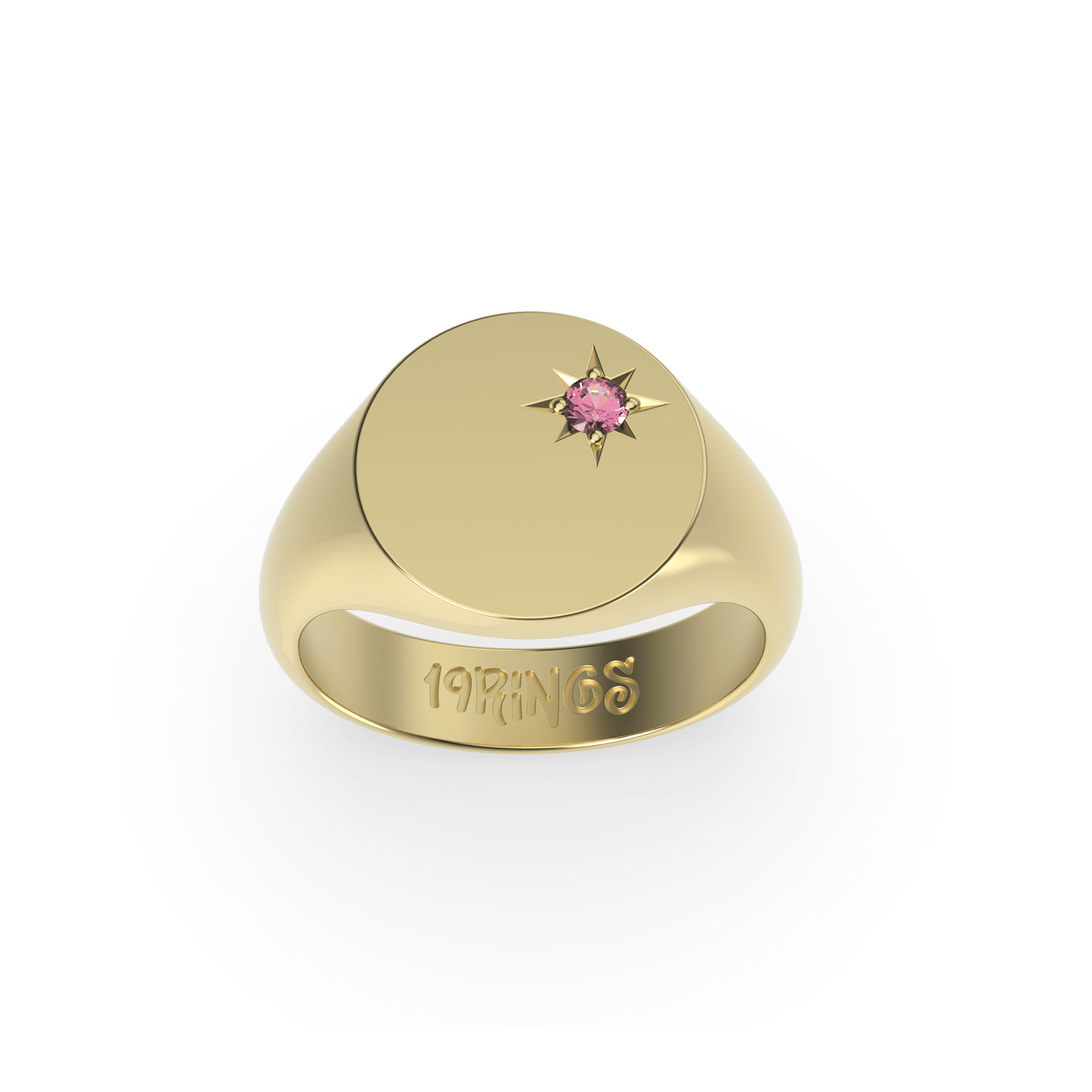Round Mini Stone Signet Ring