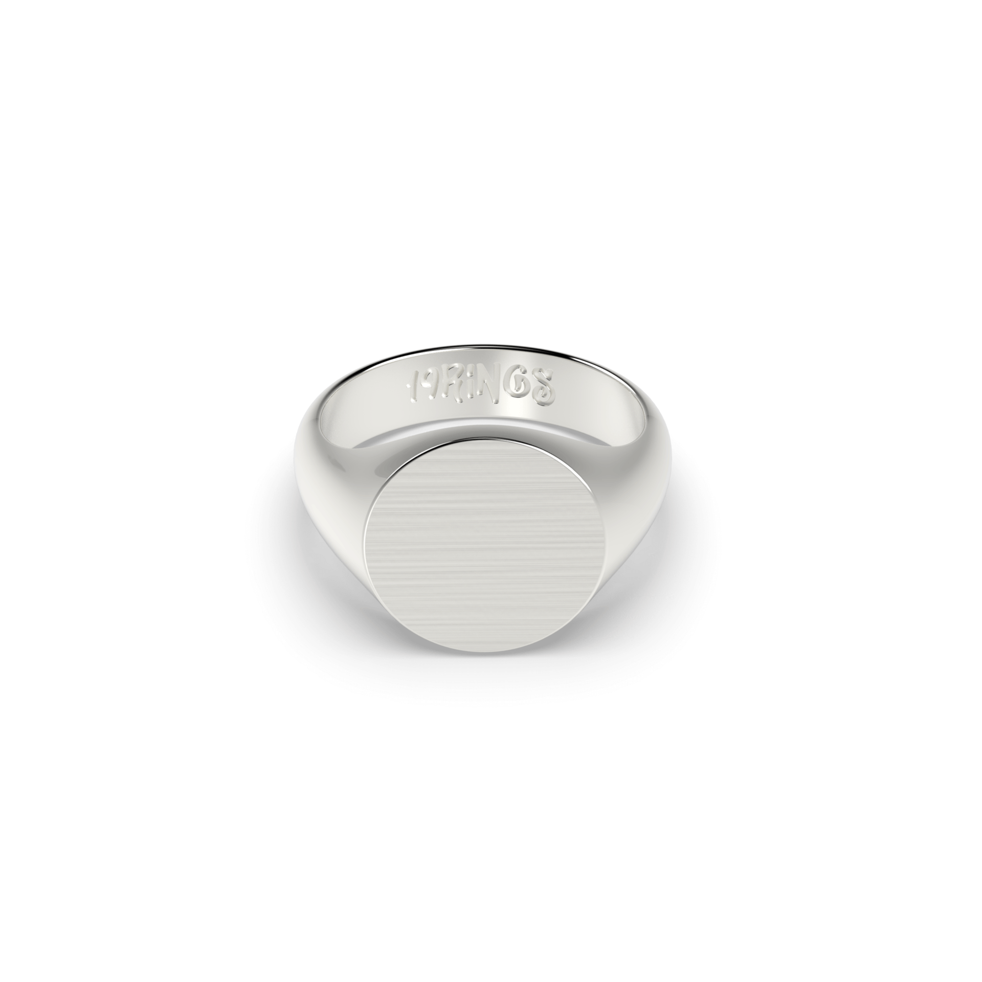 BRUSHED ROUND SIGNET RING