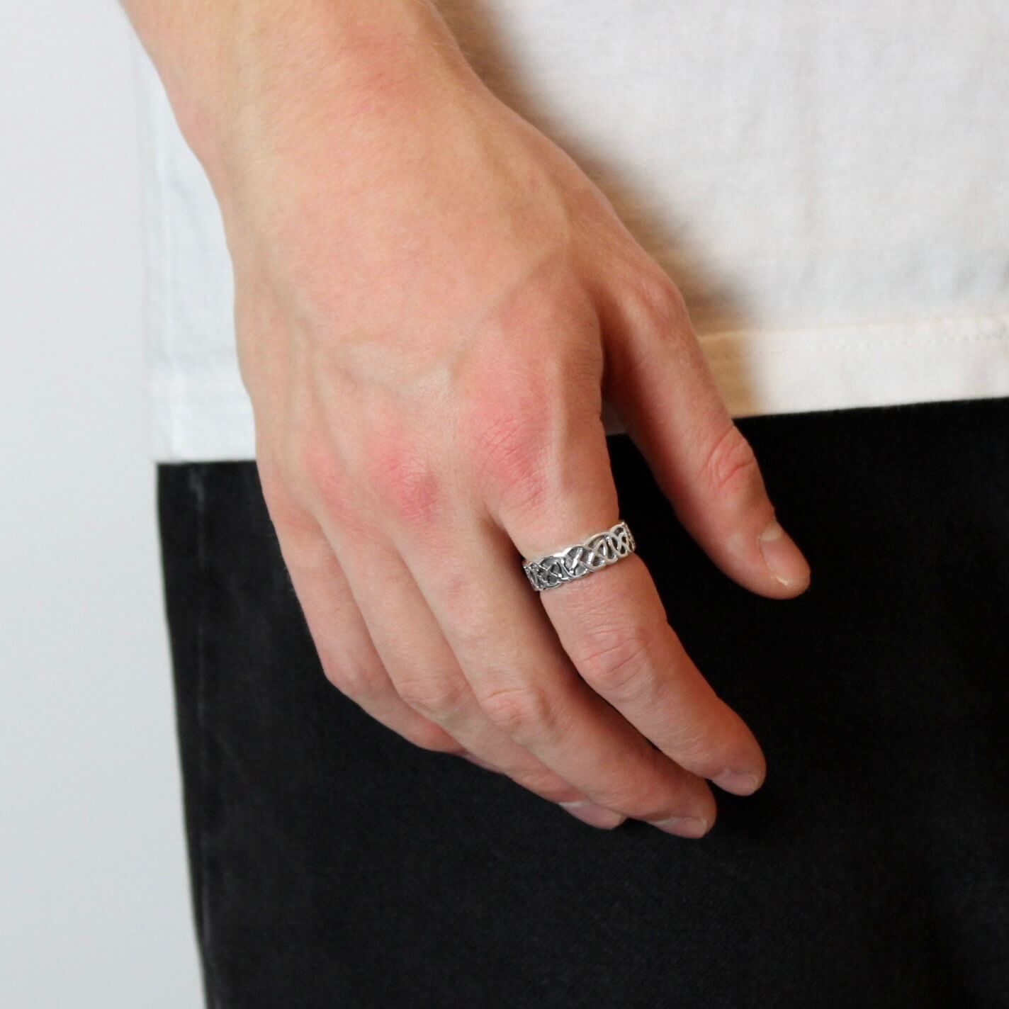 Textured Sterling Silver band ring