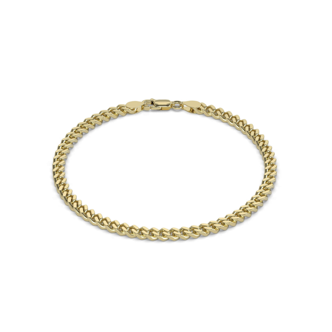GOLD CURB BRACELET 4MM