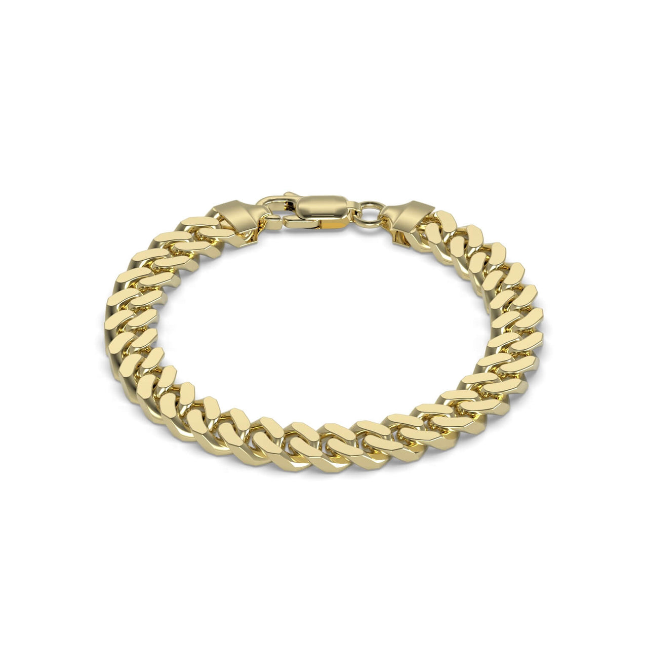 GOLD CURB BRACELET 8MM