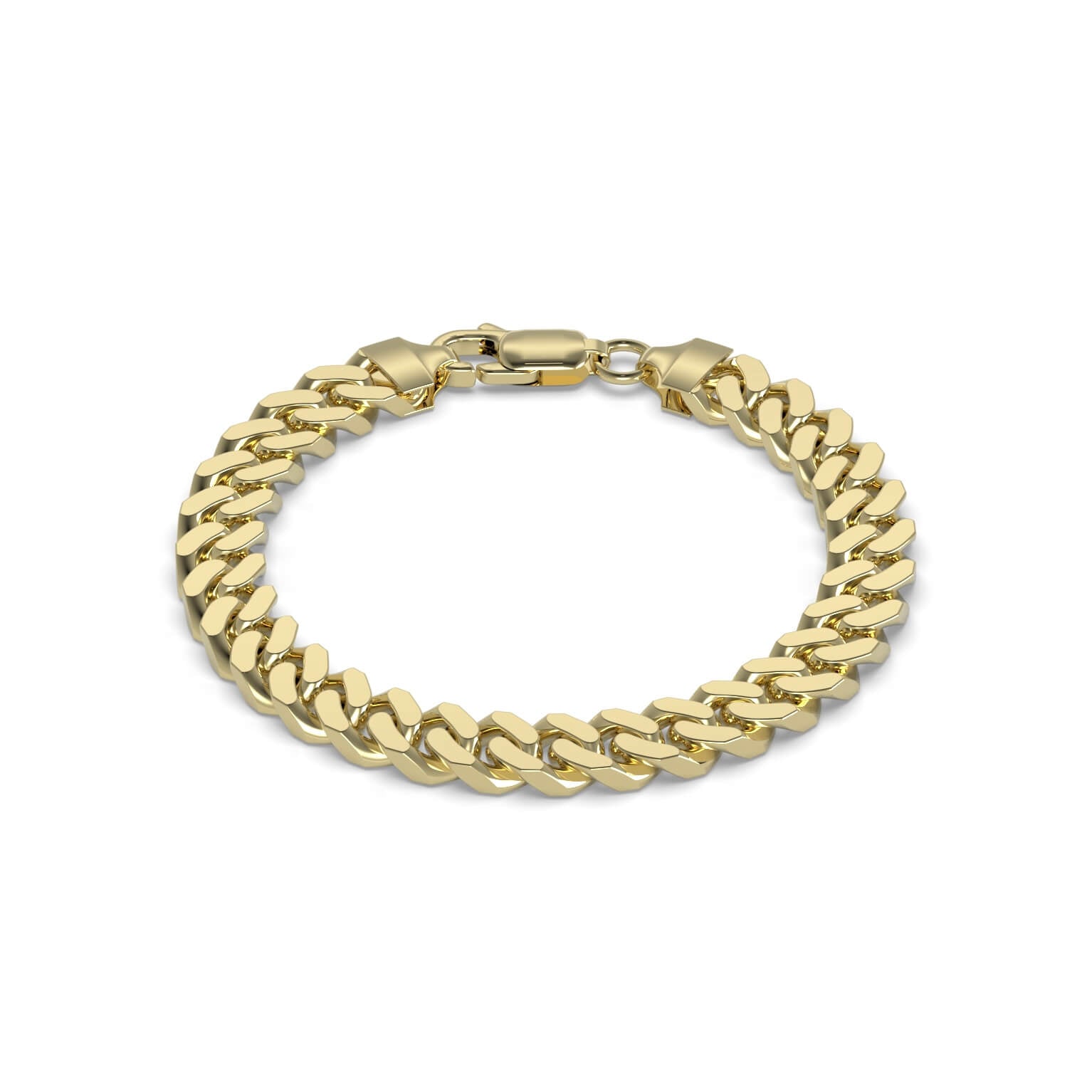 GOLD CURB BRACELET 8MM