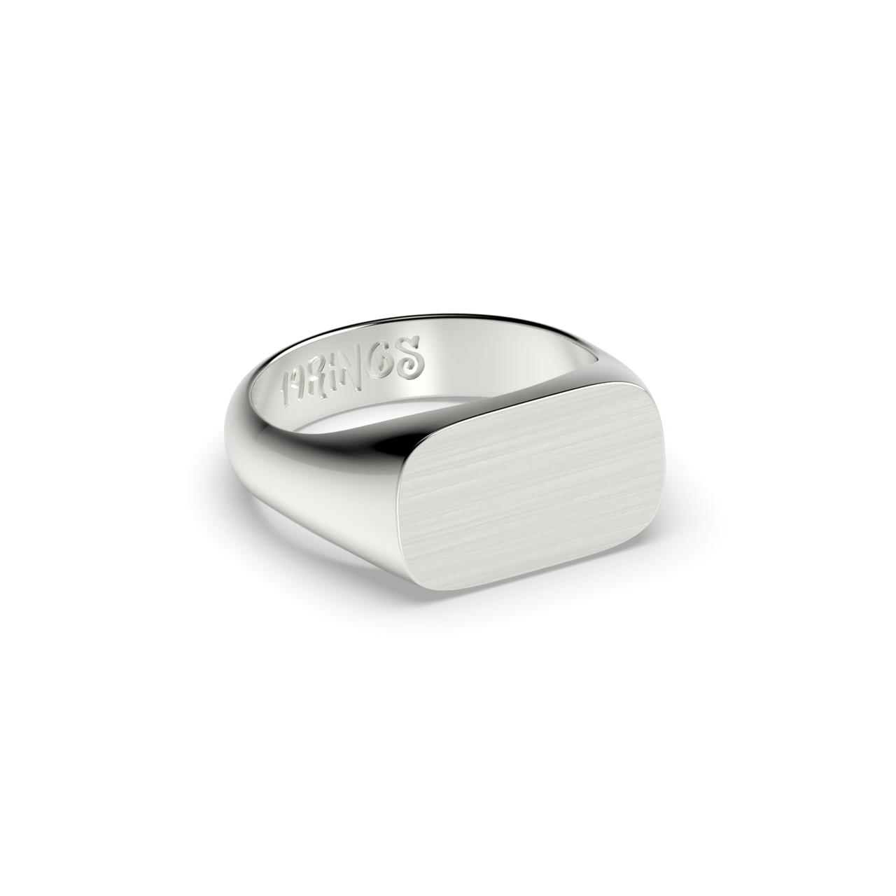 BRUSHED RECTANGLE SIGNET RING