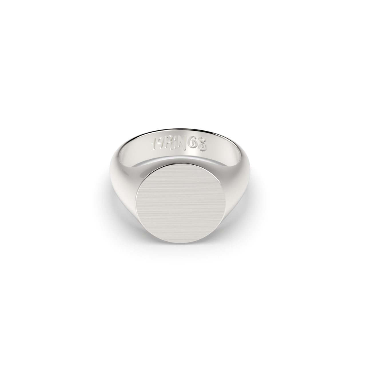 BRUSHED ROUND SIGNET RING