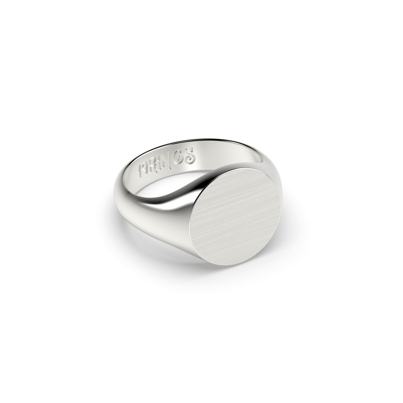 BRUSHED ROUND SIGNET RING
