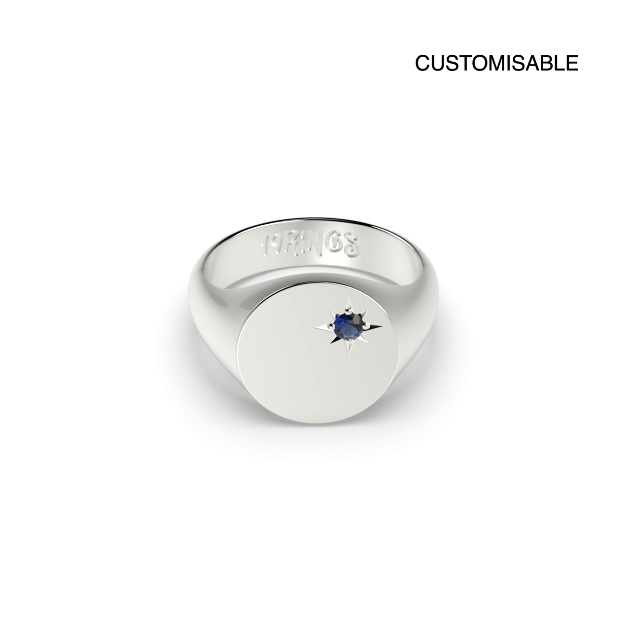 Round Mini Stone Signet Ring