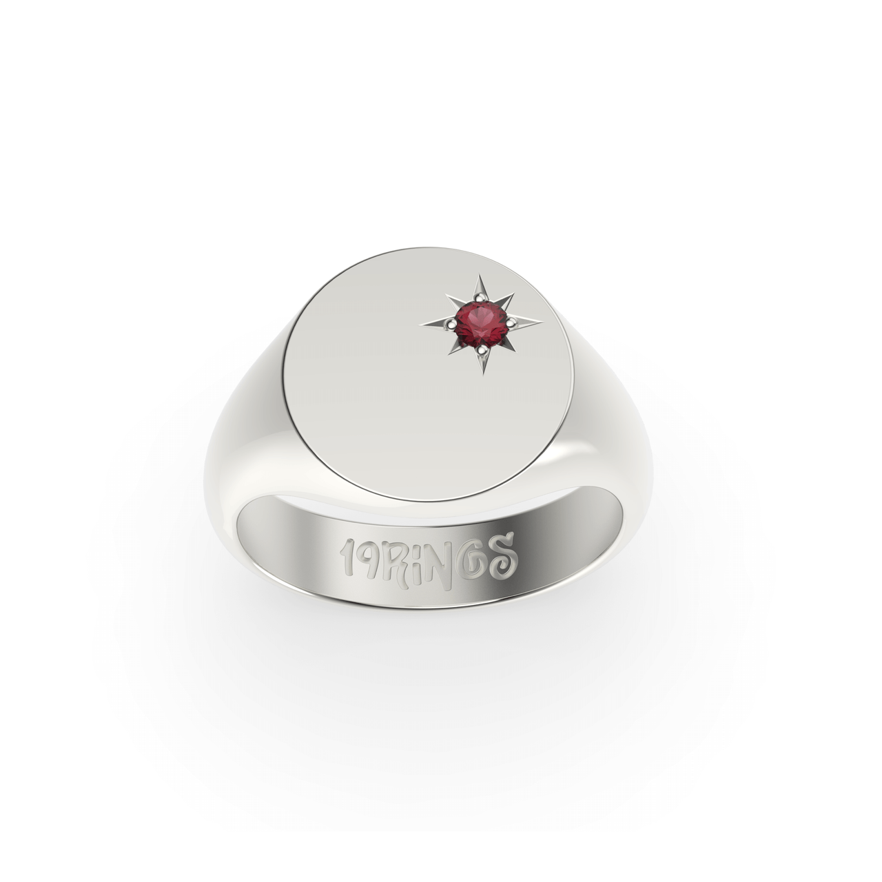 Round Mini Stone Signet Ring