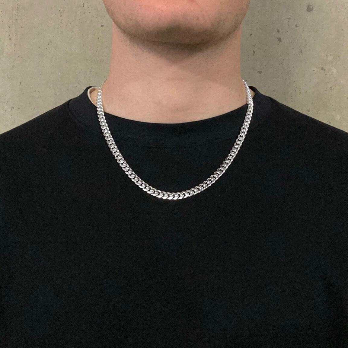 Men's Curb Chain in Sterling Silver 6mm 19RINGS